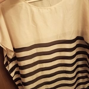 Black strips and cream See through top